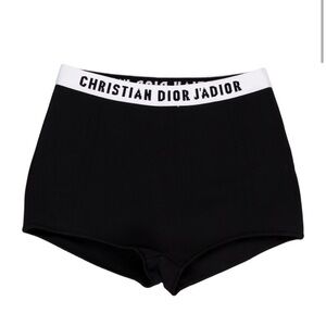 Christian Dior Black High-Waisted Shorts with Signature Waistband